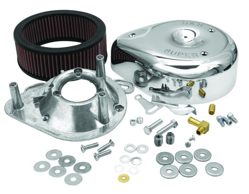 SSC Air Cleaner Kits - S&S Cycle 84-92 BT/86-90 Sportster Models Teardrop Chrome Air Cleaner Cover for S&S Super E/G Carb