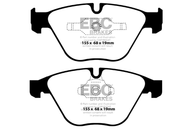 EBC Yellowstuff Brake Pad Sets - EBC 11+ BMW Z4 3.0 Twin Turbo iS (E89) Yellowstuff Front Brake Pads