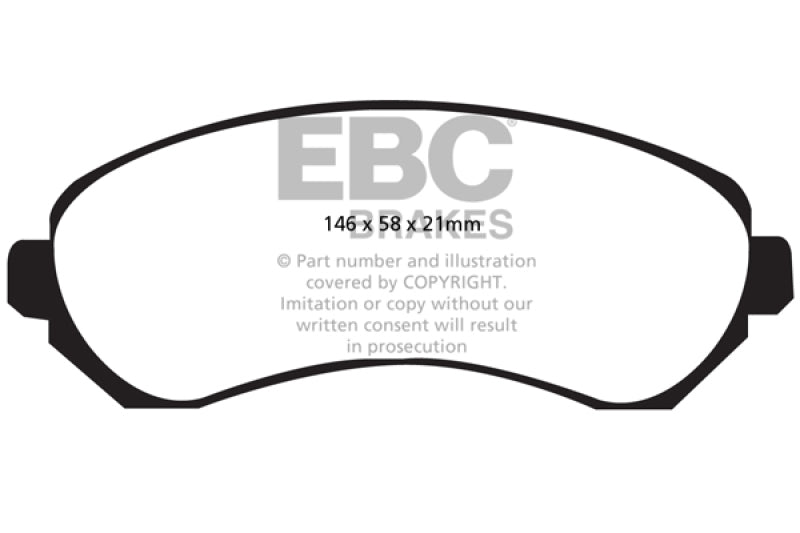 EBC Greenstuff Brake Pad Sets - EBC 01-05 Buick Rendezvous 3.4 2WD Greenstuff Front Brake Pads
