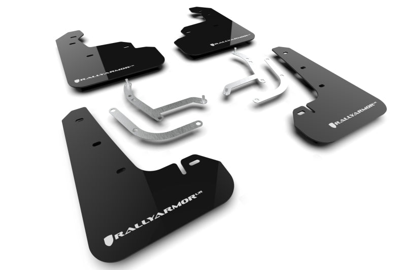 RAL UR Blk Flap/Wht Logo - Rally Armor 24-26 Subaru Impreza Black UR Mud Flap w/ White Logo