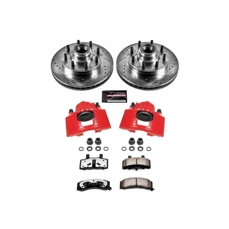 PSB Evolution Drill/Slot Rotor - Power Stop 94-99 Chevrolet C1500 Suburban Front Z36 Truck & Tow Kit w/Cals