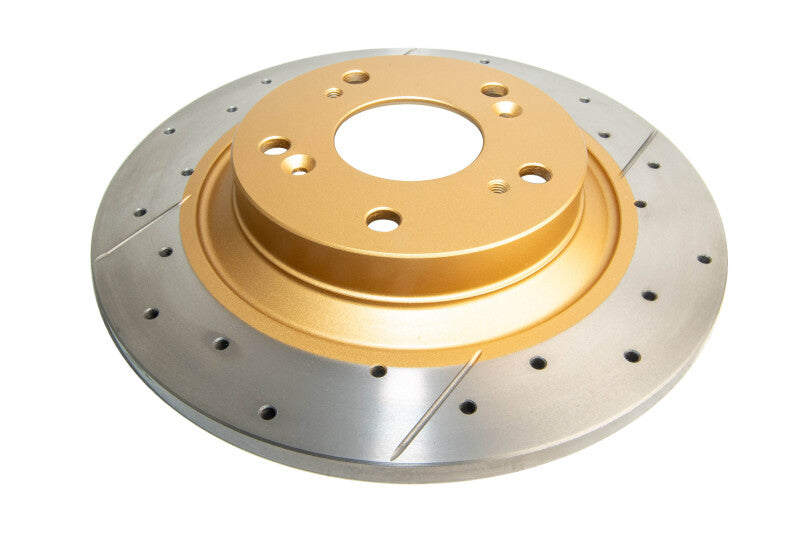 DBA Street Slot&Drill Rotors - DBA 00-09 Honda S2000 Rear Street Series Drilled & Slotted Rotor w/Gold Hat