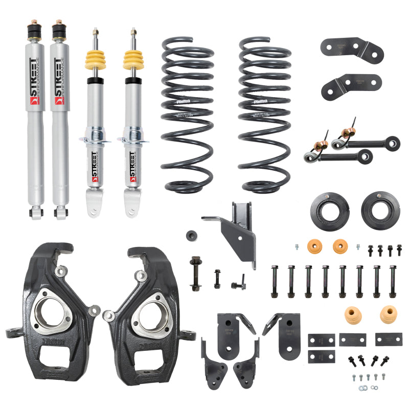 BT Lower Kit w SP Shocks - Belltech 2019+ RAM 1500 2WD Lowering Kit - 3-4in Front 4-5in Rear