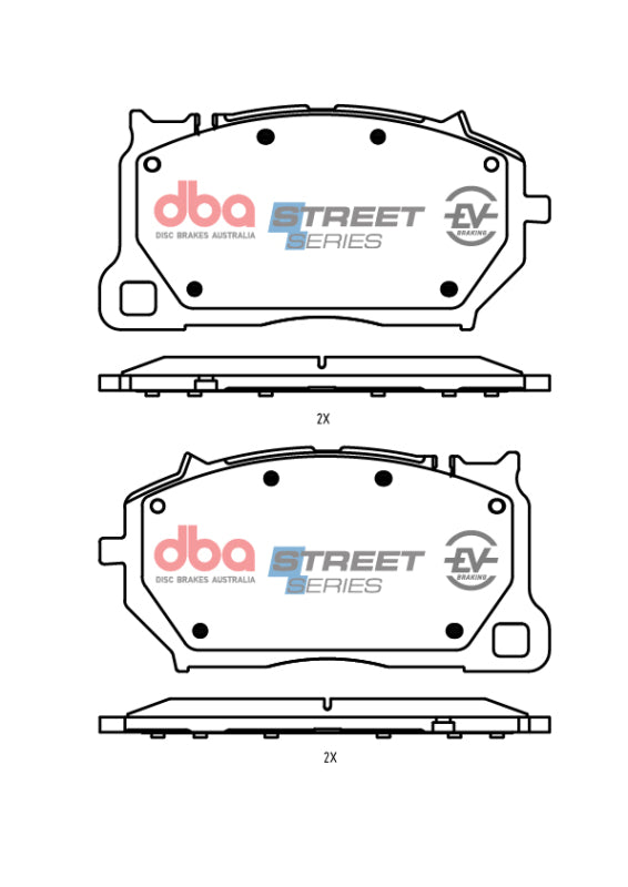 DBA Street Series Brake Pads - DBA 2018+ Porsche Cayenne (1ZR/1ZJ) Street Series Front Brake Pads
