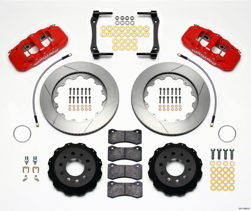 WIL Aero Brake Kit - Wilwood AERO4 Rear Kit 14.25in Red 2014-Up Corvette C7 w/Lines