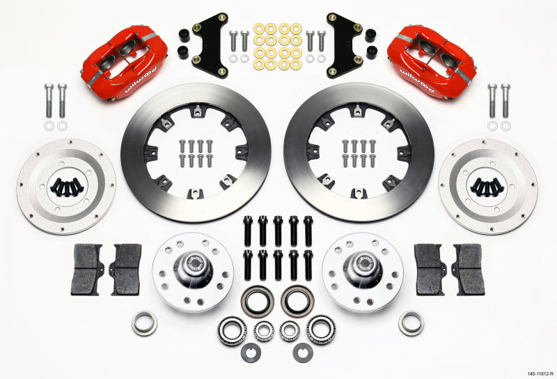 WIL Dynalite Brake Kit - Wilwood Forged Dynalite Front Kit 12.19in Red 49-54 Chevy/53-62 Corvette (*Line Kit Needed*)