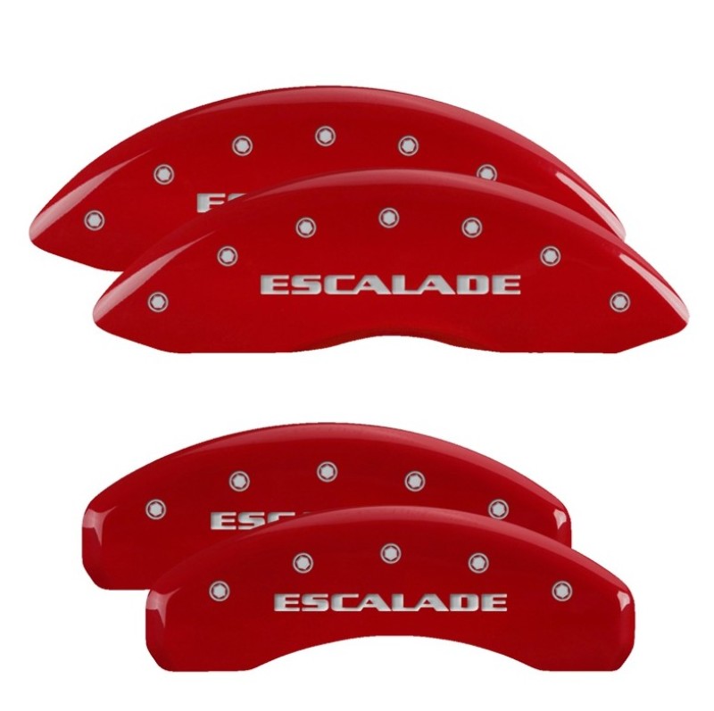 MGP Caliper Covers 4 Logo - MGP 4 Caliper Covers Engraved Front & Rear 2021 Escalade Red finish silver ch