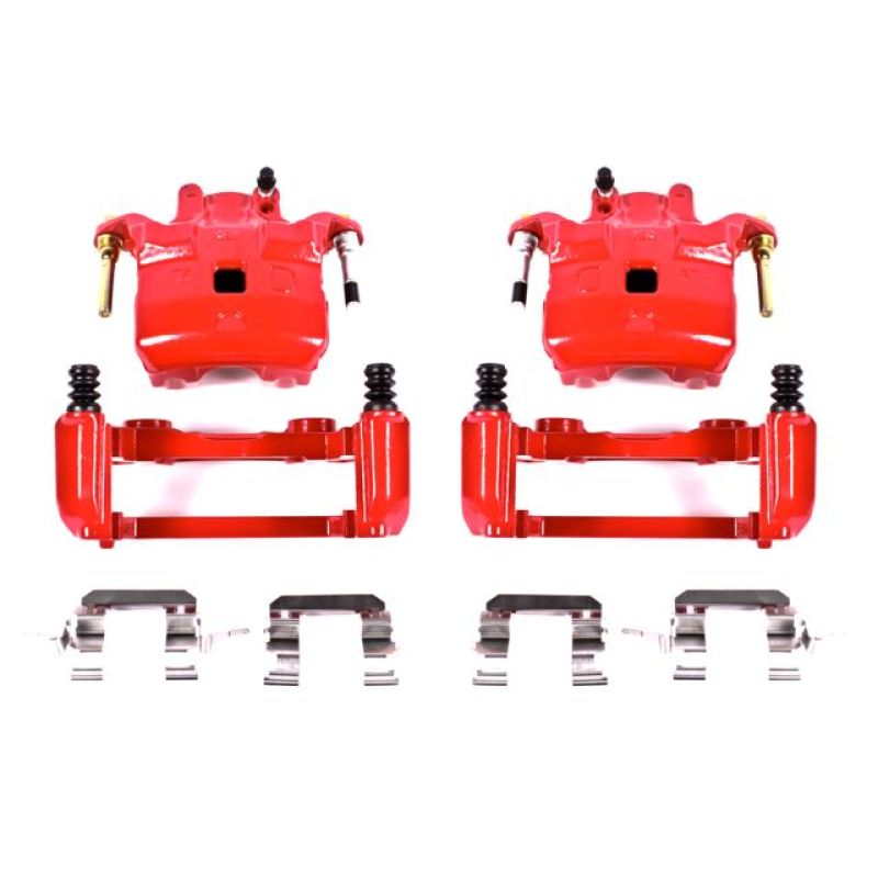 PSB Red Calipers - Power Stop 03-05 Infiniti G35 Front Red Calipers w/Brackets - Pair