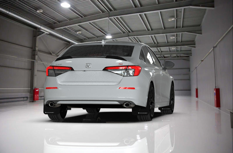 RAL UR Red Flap/Wht Logo - Rally Armor 22-25 Honda Civic/Civic Si/Sport Red UR Mud Flap w/White Logo