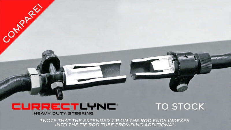 ROK Currectlync Steering Kits - RockJock JK Currectlync Steering Sys. w/Flipped Drag Link 1.65in Dia. Tie Rod 1.3in Dia. w/Hardware