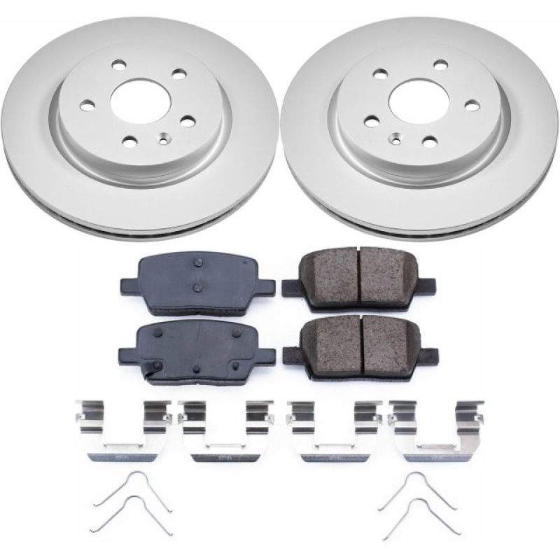 PSB Z17 Evolution Coated Kit - Power Stop 16-18 Cadillac CT6 Rear Z17 Evolution Geomet Coated Brake Kit