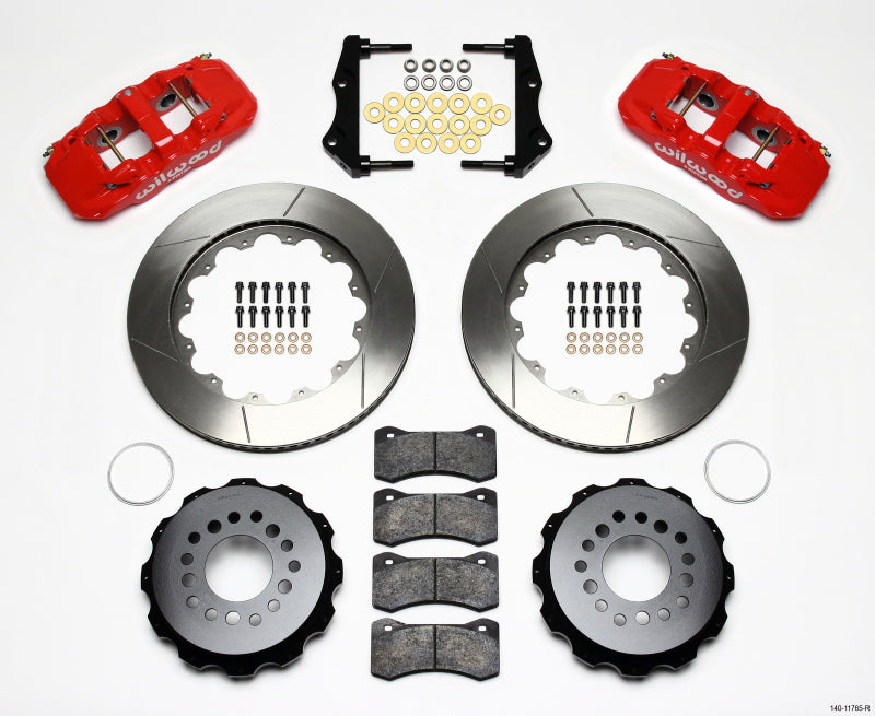 WIL Aero Brake Kit - Wilwood AERO4 Rear Kit 14.25in Red 2006-10 Magnum/Challenger/Charger/300C