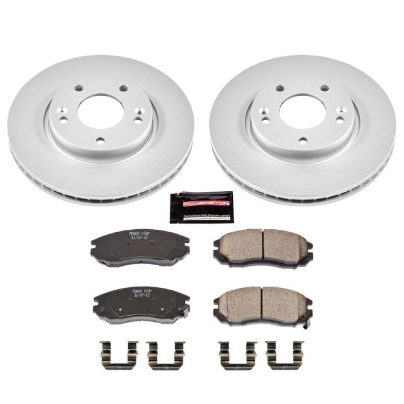 PSB Z17 Evolution Coated Kit - Power Stop 04-06 Hyundai Tiburon Front Z17 Evolution Geomet Coated Brake Kit