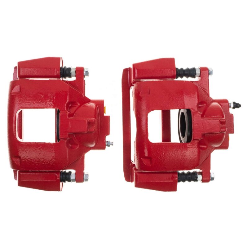 PSB Red Calipers - Power Stop 07-18 Jeep Wrangler JK Front Red Caliper Pair w/Bracket