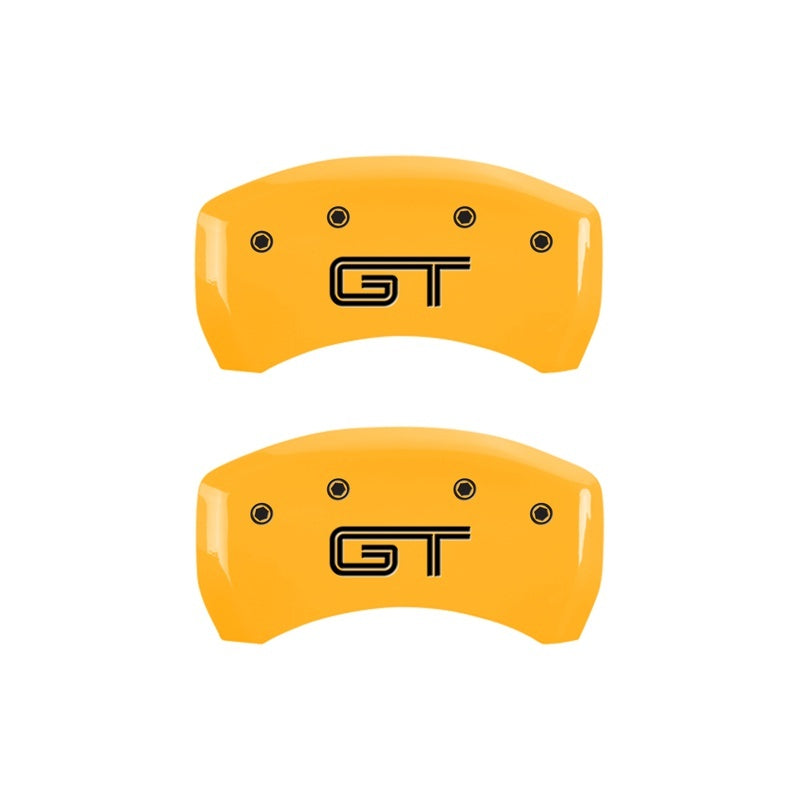 MGP Caliper Covers 2 Logo - MGP Rear set 2 Caliper Covers Engraved Rear GT Yellow finish black ch