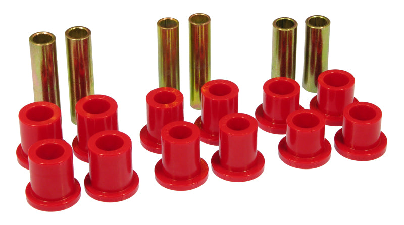 PRO Spring/Shackle Bush- Red - Prothane 73-79 Ford F350 2wd Rear Leaf Spring Bushings - Red