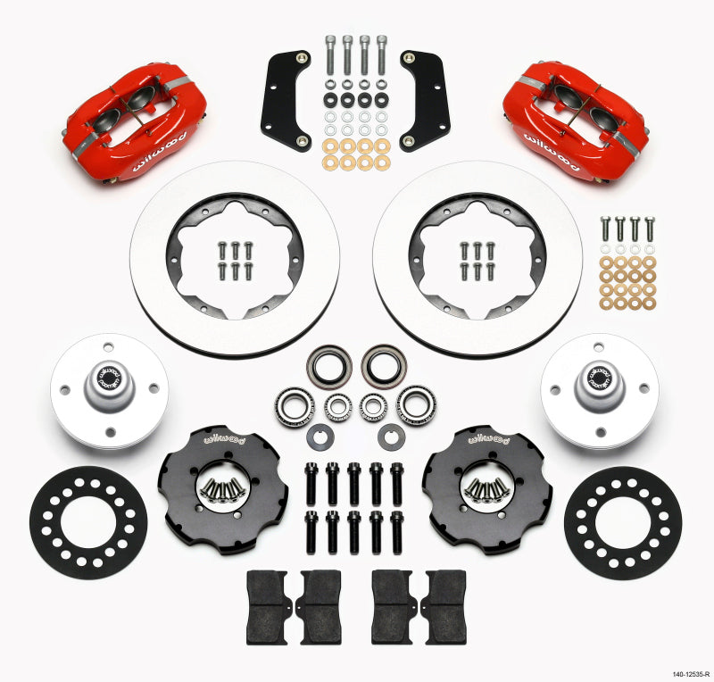WIL Dynalite Brake Kit - Wilwood Forged Dynalite Front Kit 10.75in Red 64-65 Mustang 6 Cylinder 4-lug