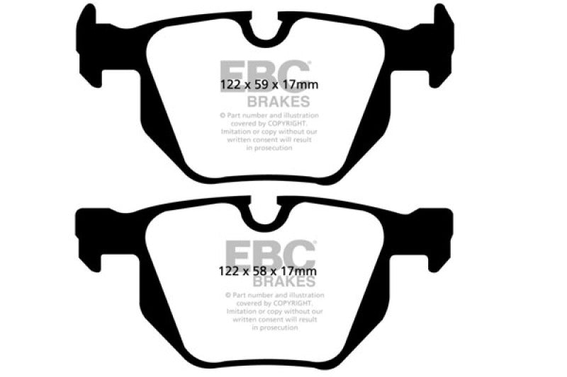 EBC Ultimax2 Brake Pad Sets - EBC 07-10 BMW X5 3.0 Ultimax2 Rear Brake Pads