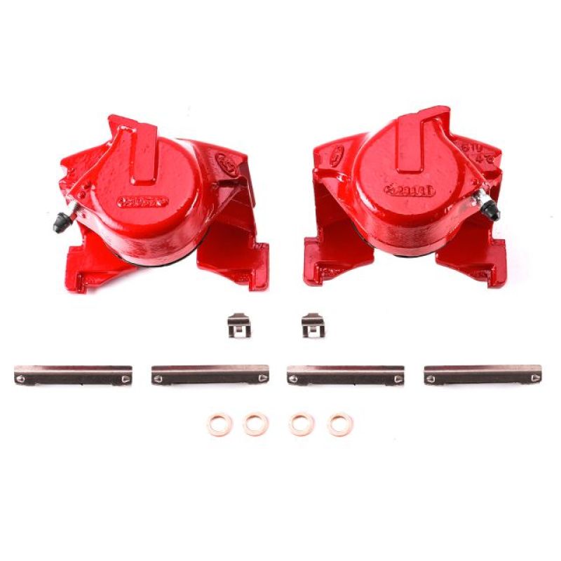 PSB Red Calipers - Power Stop 86-93 Ford Bronco Front Red Calipers w/o Brackets - Pair