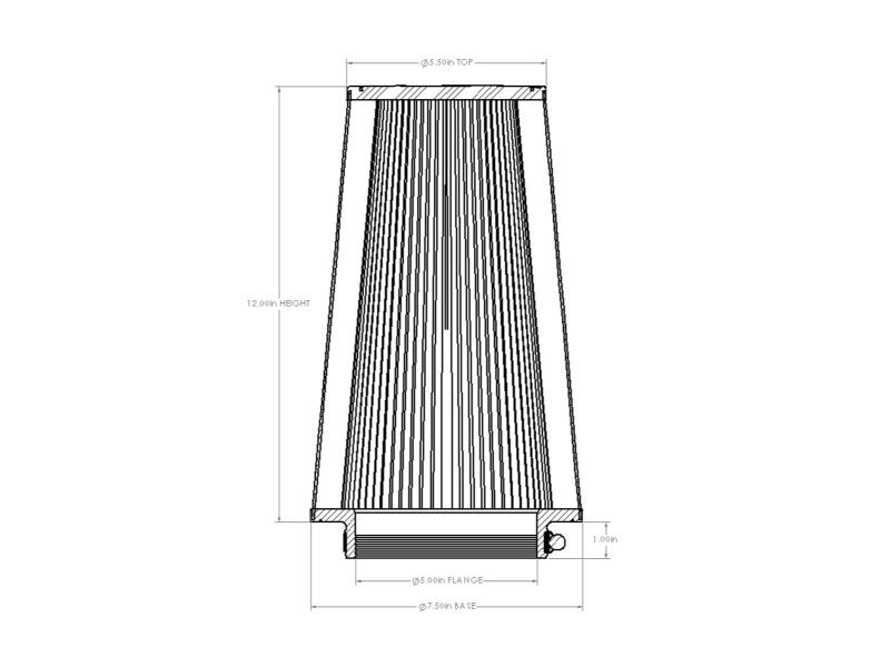 AFE Universal D2 Dura Dry Air Filter - aFe Magnum FORCE Intake Replacement Air Filter w/ D2 Dry Media 5in F x7-1/2in B x5-1/2in T x12inH