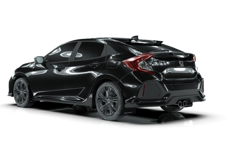 RAL UR Blk Flap/Wht Logo - Rally Armor 17-21 Honda Civic Sport/Sport Touring Black UR Mud Flap w/White Logo