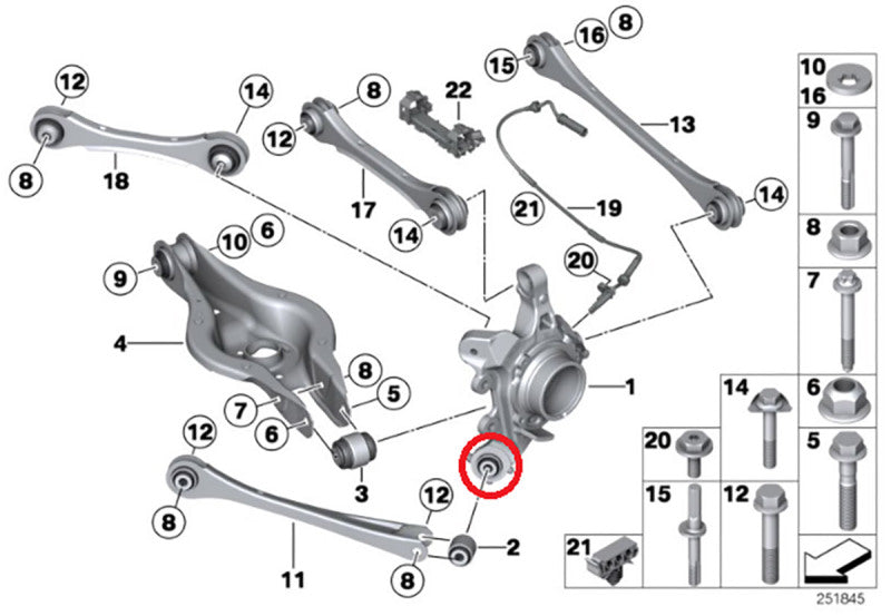SPP Knuckle Bushings - SPL Parts 2010+ BMW F2x 2 Series /  2011+ BMW F3 X 3 & 4 Series Rear Traction Arm Knuckle Bushing