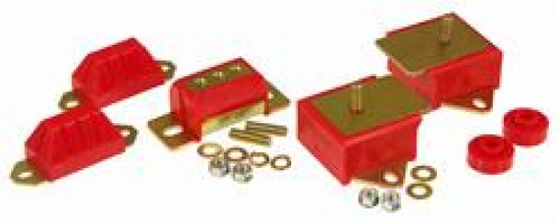PRO Drivetrain Mounts - Red - Prothane 76-86 Jeep CJ5/7/8 Drivetrain Kit - Red
