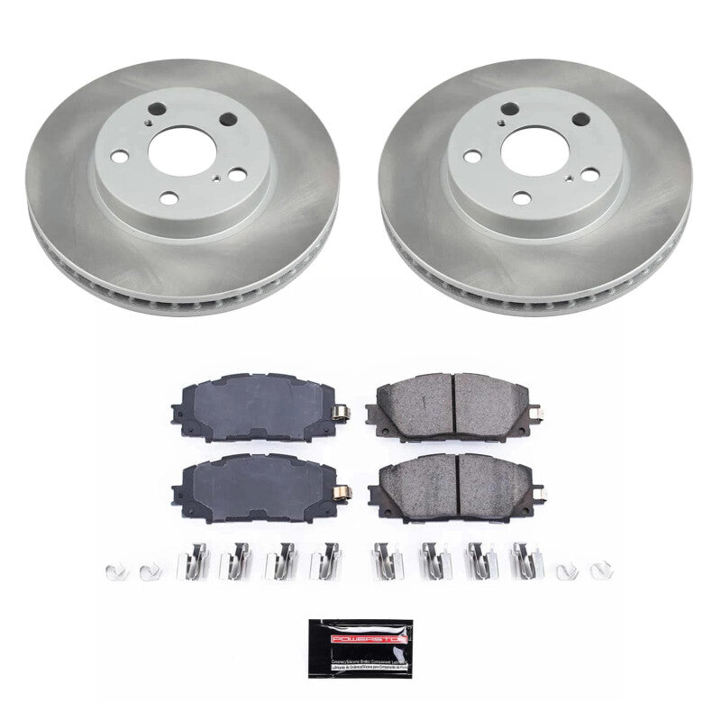 PSB Semi-Coated Rotor Kits - Power Stop 12-15 Toyota Prius Plug-In Front Semi-Coated Rotor Kit