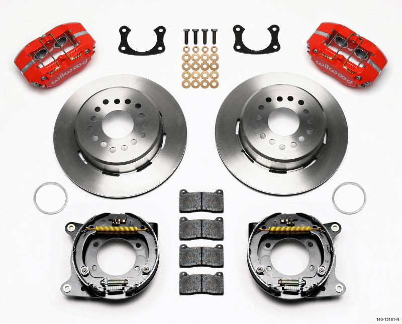 WIL Dynapro Brake Kit - Wilwood Dynapro Lug Mount P/S Park Brake Kit Red New Big Ford 2.50in Offset
