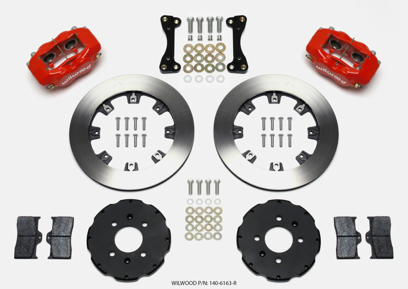 WIL Dynalite Brake Kit - Wilwood Forged Dynalite Front Hat Kit 12.19in Red 94-01 Honda/Acura w/262mm Disc