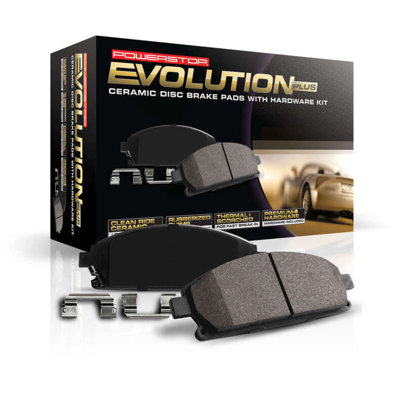 PSB Z17 Evolution Coated Kit - Power Stop 2024 Ford Mustang Front Z17 Evo Ceramic Brake Pad w/Hardware