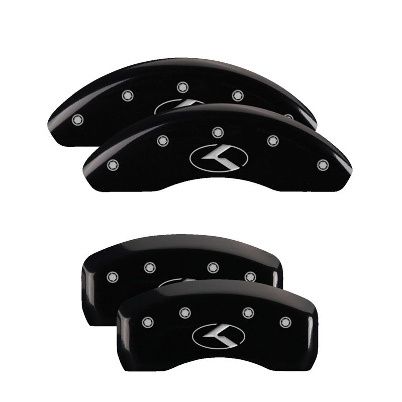 MGP Caliper Covers 4 Logo - MGP 4 Caliper Covers Engraved Front & Rear Circle K/Kia Black finish silver ch
