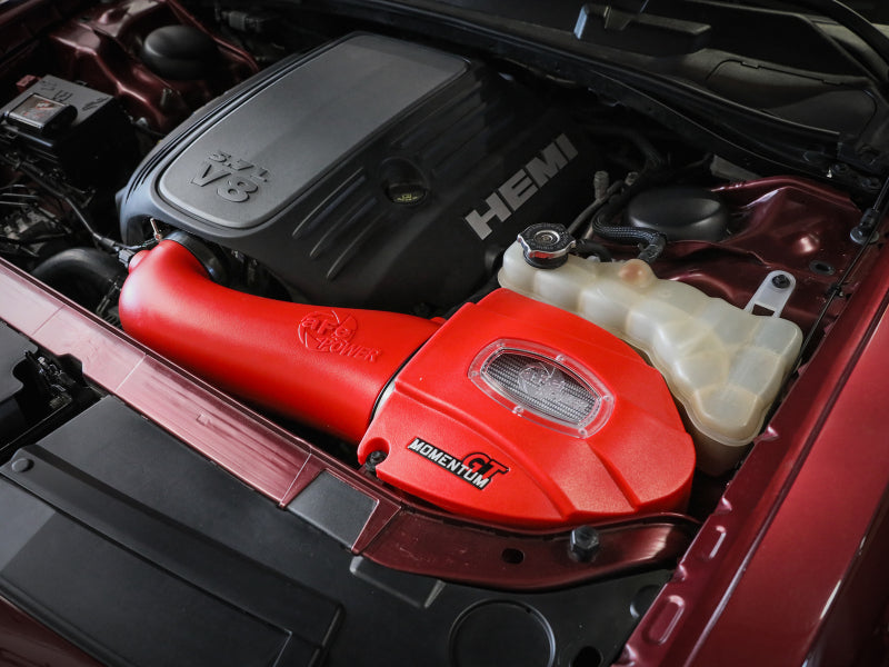 AFE Momentum GT Cold Air Intakes - aFe Momentum GT Pro Dry S Stage-2 Intake System 11-15 Dodge Challenger / Charger R/T 5.7L HEMI - Red
