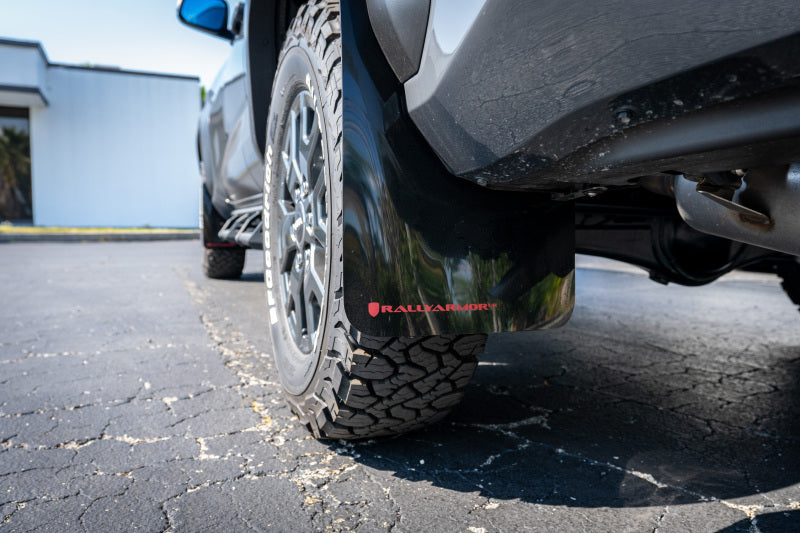 RAL UR Blk Flap/Met. Blk Logo - Rally Armor 25-26 Toyota 4Runner Black UR Mud Flap w/ Metallic Black Logo