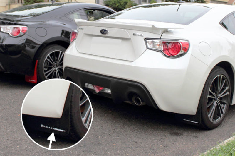 RAL UR Blk Flap/Wht Logo - Rally Armor 13-17 Subaru BRZ/Toyota FR-S Black UR Mud Flap w/White Logo