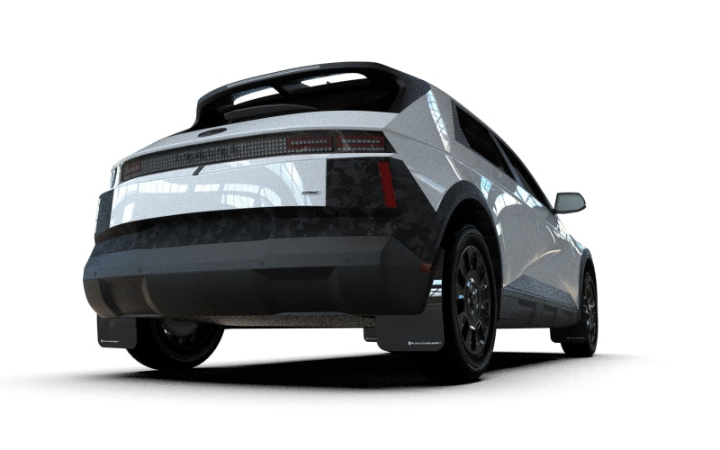 RAL Classic Blk Flap/Silv Logo - Rally Armor 2025 Hyundai Ioniq 5 XRT Black Mud Flap Silver Battery Logo