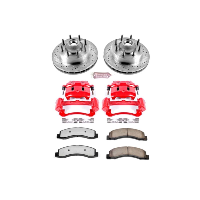 PSB Red Calipers - Power Stop 99-01 Ford F-250 Super Duty Front Z36 Truck & Tow Kit w/Cals