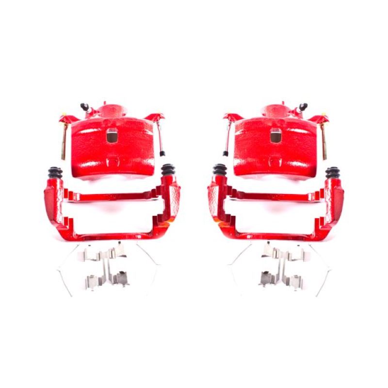 PSB Red Calipers - Power Stop 02-04 Honda CR-V Front Red Calipers w/Brackets - Pair