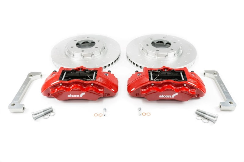 ALC Front Brake Kits - Alcon 2019+ Ford Ranger/2020+ Bronco 2.3L 350x34mm Rotors 6-Piston Calipers Front Brake Kit - Red