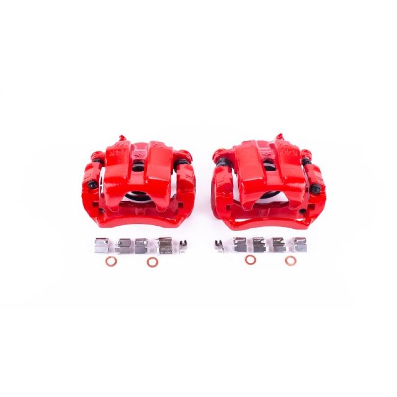 PSB Red Calipers - Power Stop 96-98 Suzuki Sidekick Front Red Calipers w/Brackets - Pair