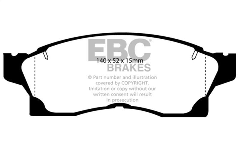 EBC Yellowstuff Brake Pad Sets - EBC 91-92 Toyota MR2 2.0 Turbo Yellowstuff Front Brake Pads