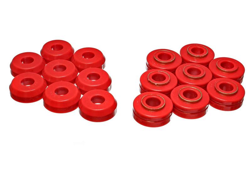 ES Body Mounts - Red - Energy Suspension Ford Bronco Body Mount Set - Red
