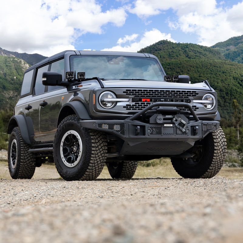 GOR Rockline Bumper - Go Rhino 21-24 Ford Bronco (2 and 4 Door) Rockline Full Width Bumper w/ Overrider Bar