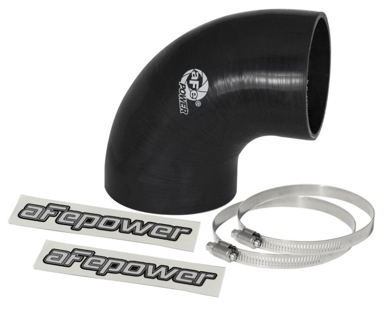 AFE Elbow Reducing Couplers - aFe Magnum FORCE CAI Univ. Silicone Reducing Coupler (4in. to 3.5in. ID) 90Deg. Elbow - Black