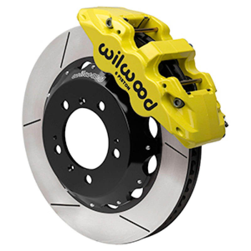 WIL Aero Brake Kit - Wilwood 99-12 Porsche 911(996/997) Aero6 Front Brake Kit Slotted 14.00in Rotor W/Lines - Yellow