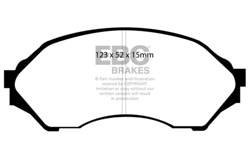 EBC Yellowstuff Brake Pad Sets - EBC 99-02 Mazda Protege 1.6 Yellowstuff Front Brake Pads