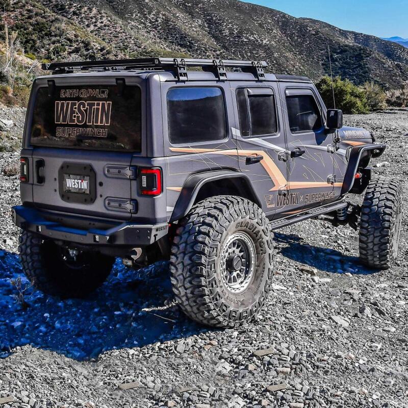 WES Tire Carrier - Westin 18-25 Wrangler JL Spare Tire Delete Plate - Tex. Blk