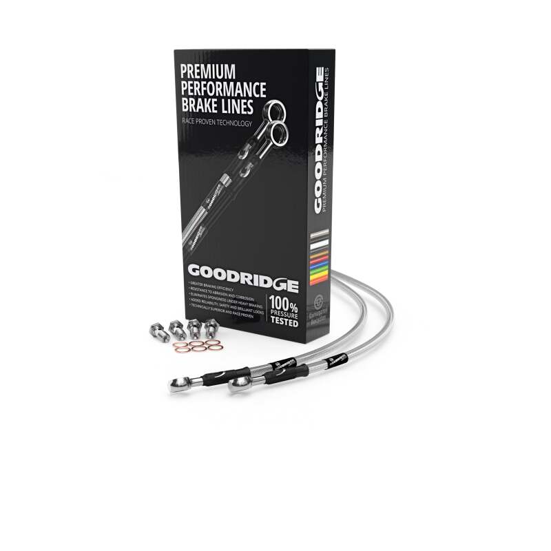 GR Powersports SS Brake Line Kits - Goodridge 15-18 Polaris RZR4 900 Stainless Steel Brake Line Kit