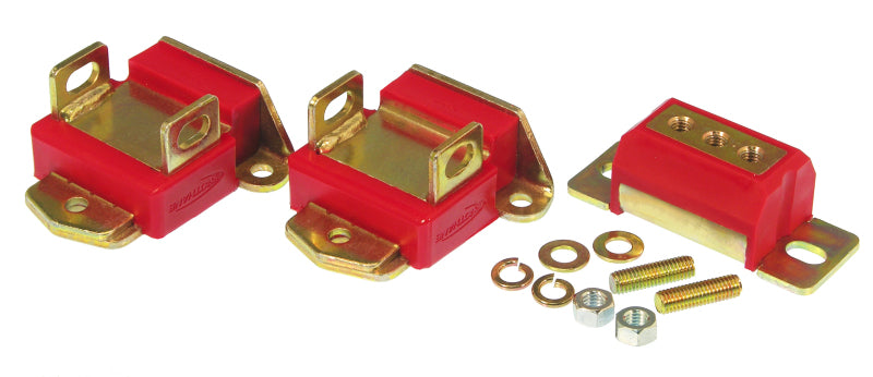 PRO Engine/Trans Kit - Red - Prothane GM Motor & Trans Mount Kit - Red