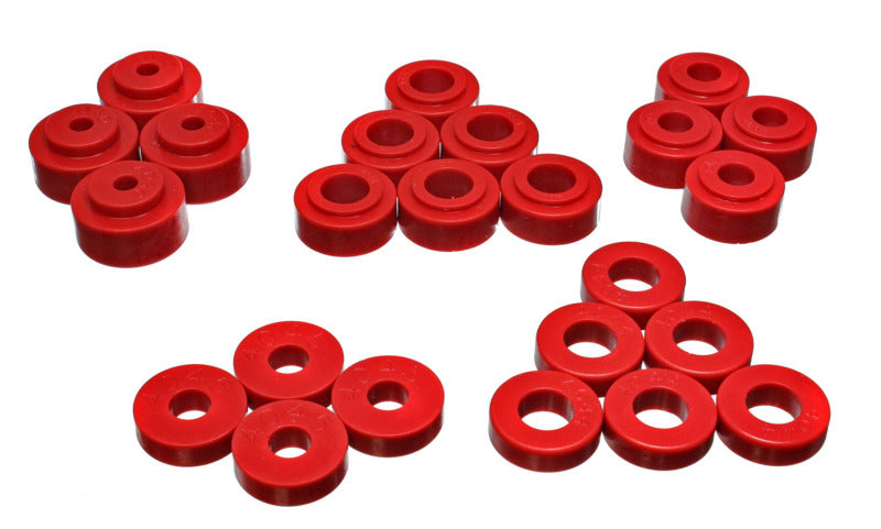 ES Body Mounts - Red - Energy Suspension GM Body Mount Set - Red